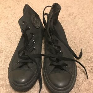All Black High Top Converse